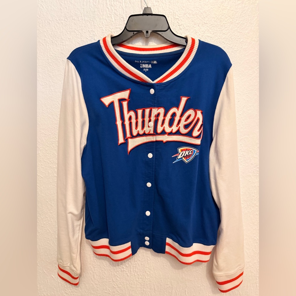 5th & Ocean Blue Jacket with Orange Trim
